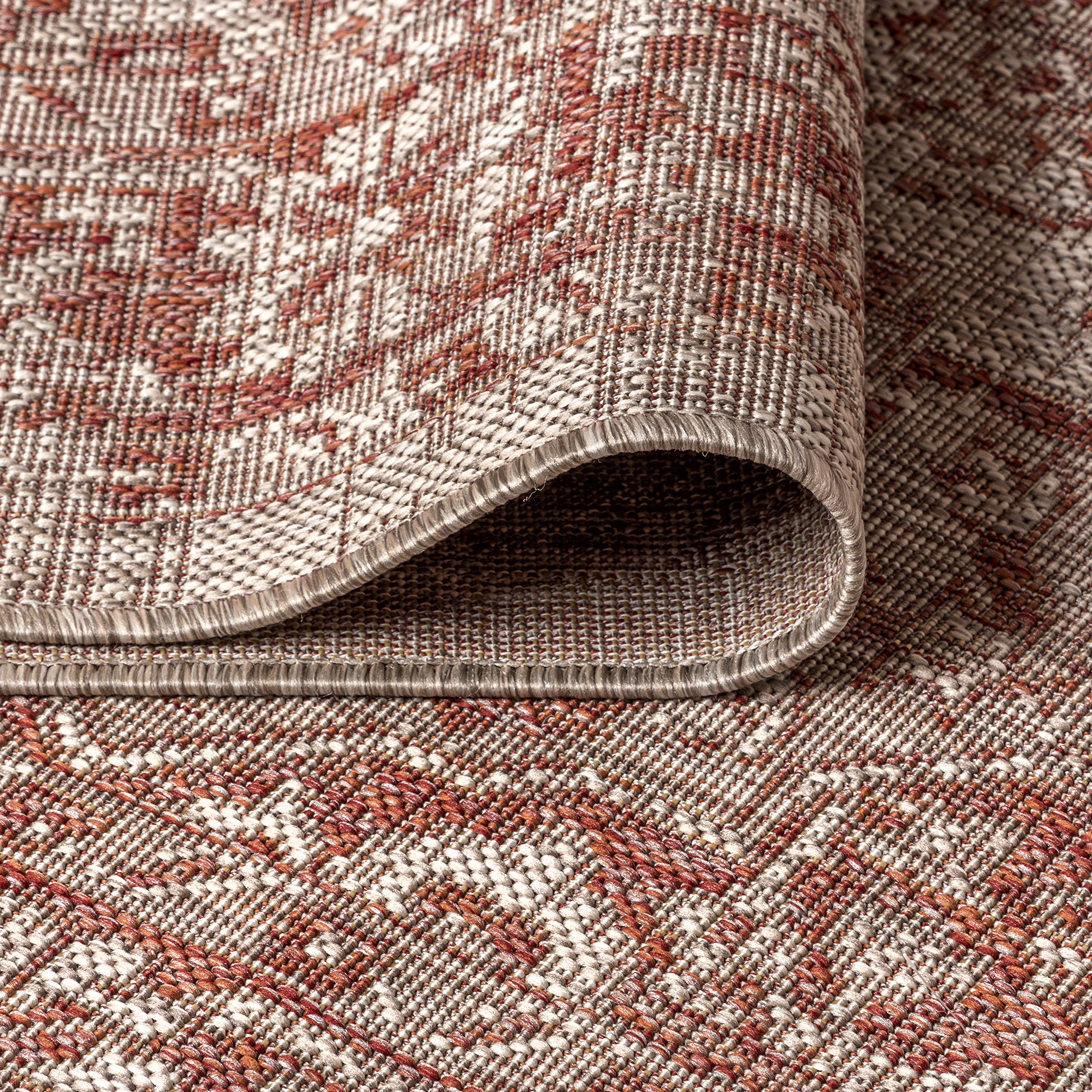 Jonathan Y Smb102A-210 Rozetta Boho Medallion Textured Weave Indoor Outdoor Area Rug Coastal Runner Rug For Kitchen Living Room