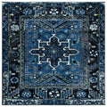 SAFAVIEH Vintage Hamadan Collection 3 Square Light Blue/Black VTH211N Oriental Traditional Persian Non-Shedding Living Room Bed