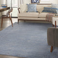 Nourison Essentials Indoor/Outdoor Blue/Grey 7' X 10' Area Rug, Easy Cleaning, Non Shedding, Bed Room, Living Room, Dining Room,