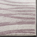 Safavieh Adirondack Collection Area Rug - 4' Square, Cream & Purple, Modern Wave Distressed Design, Non-Shedding & Easy Care, Id