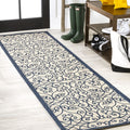 Jonathan Y Smb107G-28 Madrid Vintage Filigree Textured Weave Indoor Outdoor Area Rug, Coastal, Traditional, Transitional Easy Cl