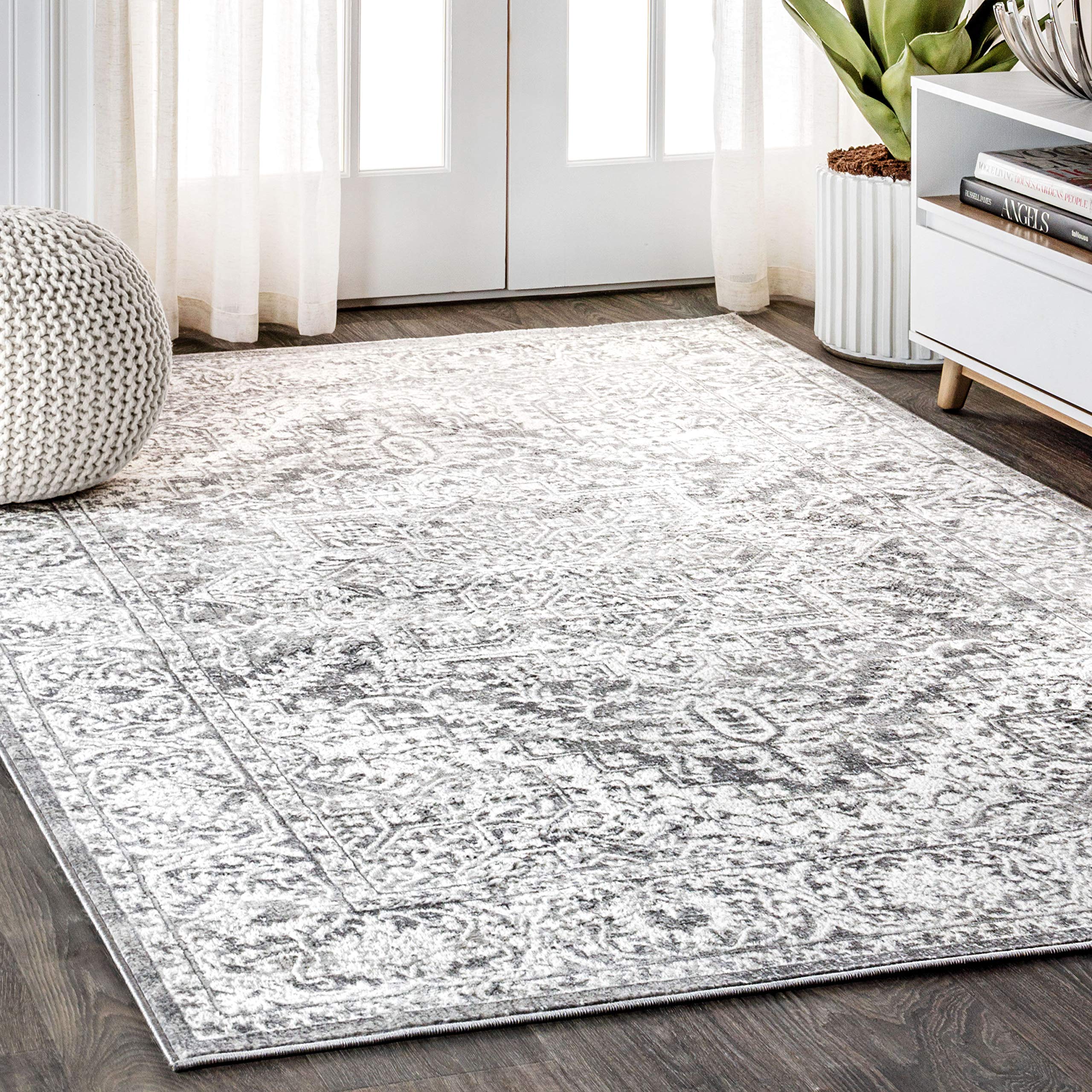 JONATHAN Y MDP100A-4 Modern Vintage Medallion Indoor Area -Rug Country Floral Easy -Cleaning Bedroom Kitchen Living Room, 4 X 6,