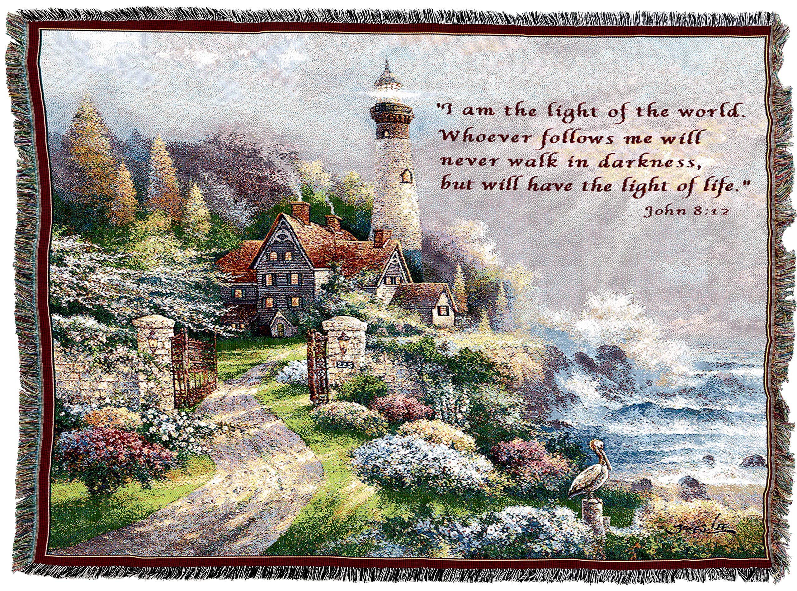 Pure Country Weavers Coastal Splendor Blanket Xl By James Lee - I Am The Light Of The World - Scriptures - John 8:12 - Religious