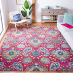 SAFAVIEH Madison Collection Area Rug - 5'3'' x 7'6'', Fuchsia & Gold, Boho Chic Glam Paisley Design, Non-Shedding & Easy Care, I
