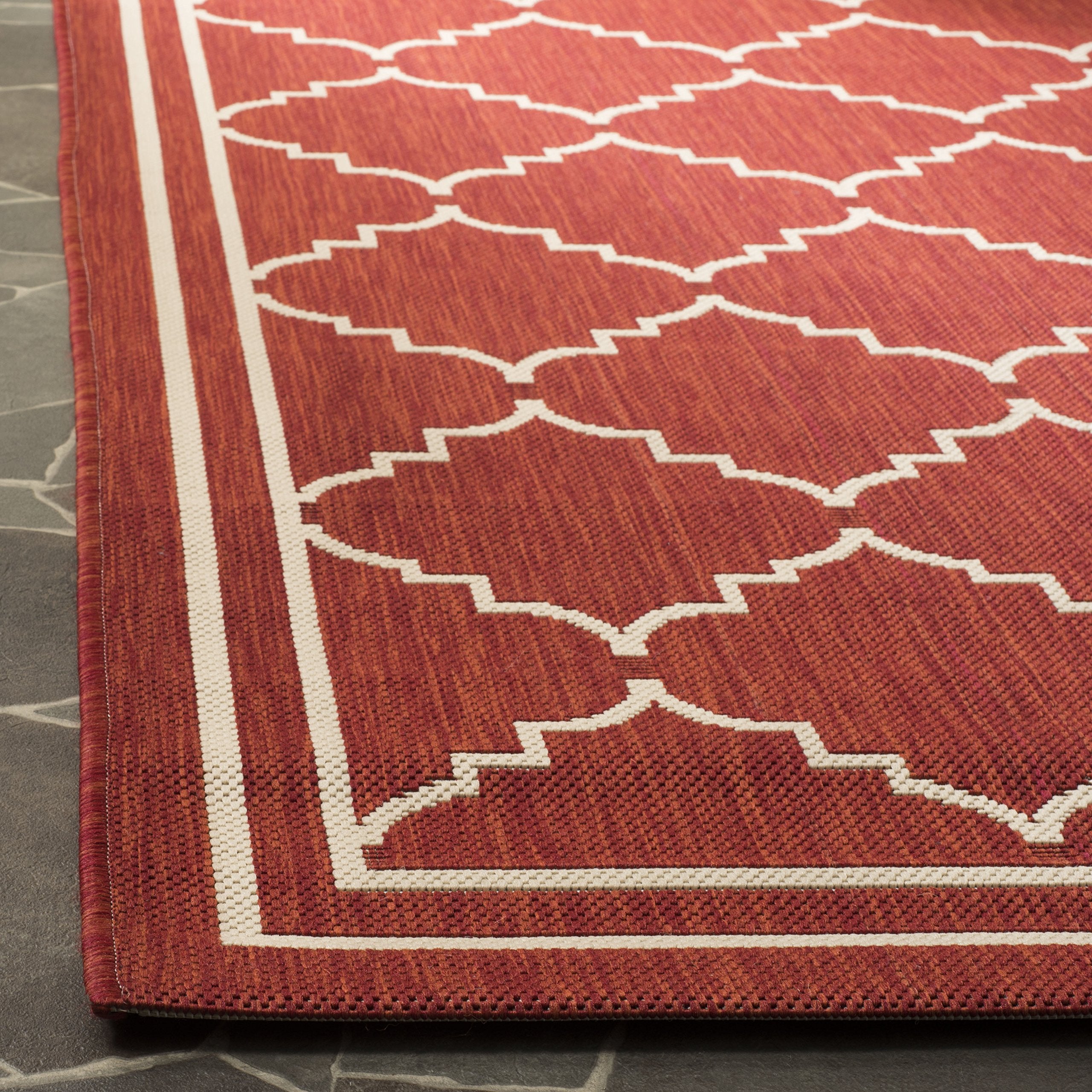 Safavieh Courtyard Collection 2'3'' X 10' Red/Beige Cy6889 Indoor/ Outdoor Waterproof Easy Cleaning Patio Backyard Mudroom Runne