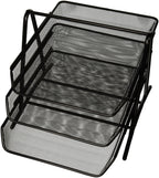 Sparco 90206 3-Tier Steel Mesh Desk Tray, Black (11 5/8'W X 13 3/4'D X 10 5/8'H)