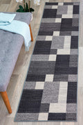 Rugshop Modern Boxes Design Non-Slip (Non-Skid) Area Rug Runner 2 X 7 (22 X 84) Gray