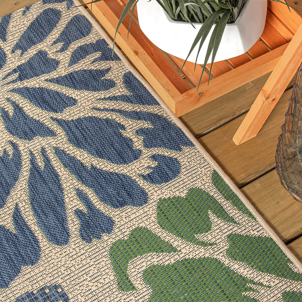 Jonathan Y Smb110B-28 Zinnia Modern Floral Textured Weave Indoor Outdoor Area-Rug Bohemian Coastal Easy-Cleaning Bedroom Kitchen