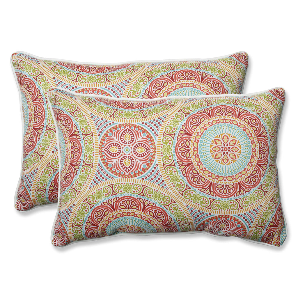 Pillow Perfect Oversized Lumbar Pillows, 24.5" x 16.5", Pink Delancey Jubilee, Spun Polyester, 2 Count, Model 609423