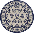 HomeRoots 90 X 90 Sand Or Blue Polypropylene Rug