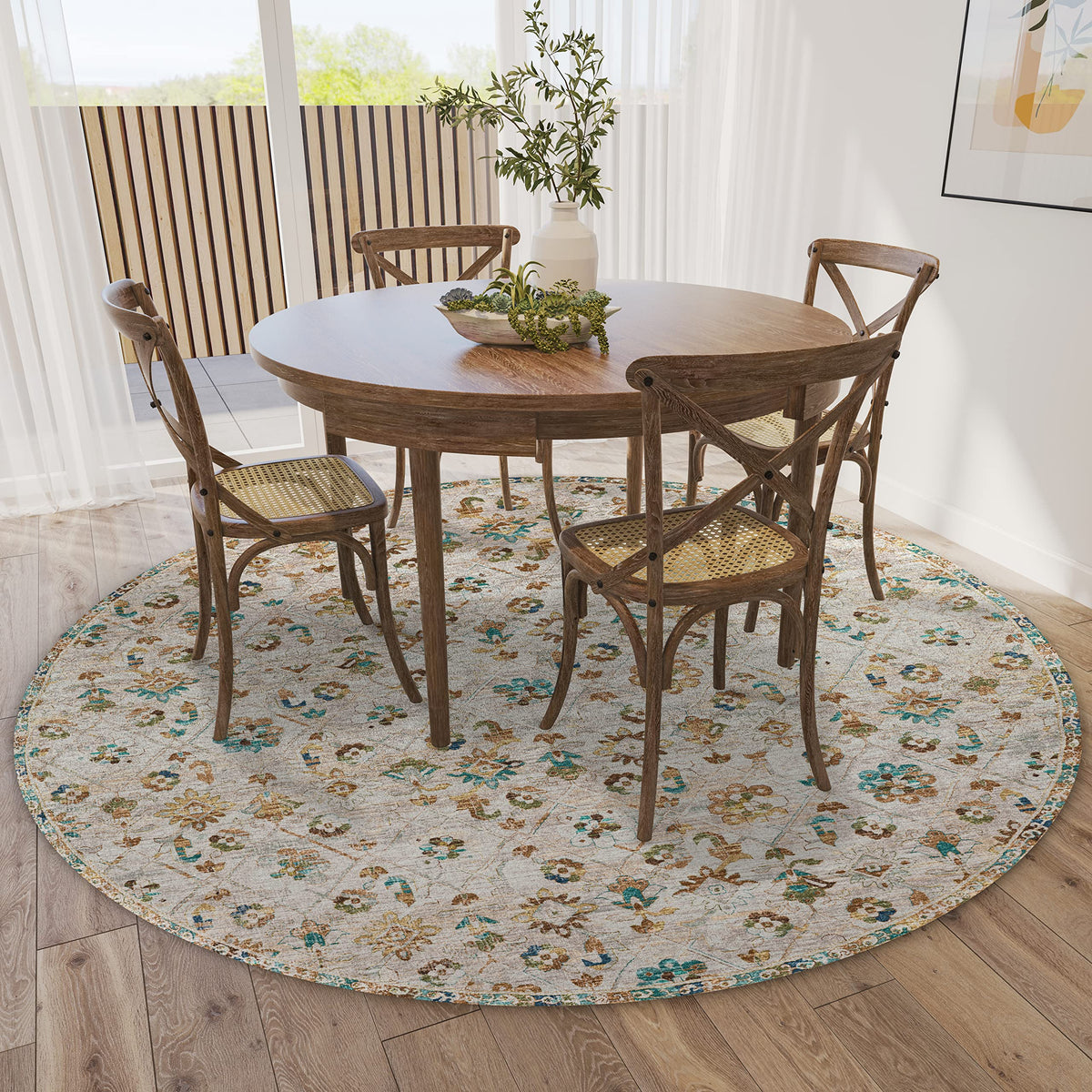 Dalyn Rugs Jericho Jc8 Parchment 10' X 10' Rectangle Soft Round Rug, Easy Clean, Non Shedding, Bedroom, Entry, Living Room, Dining Room, Kitchen Rug