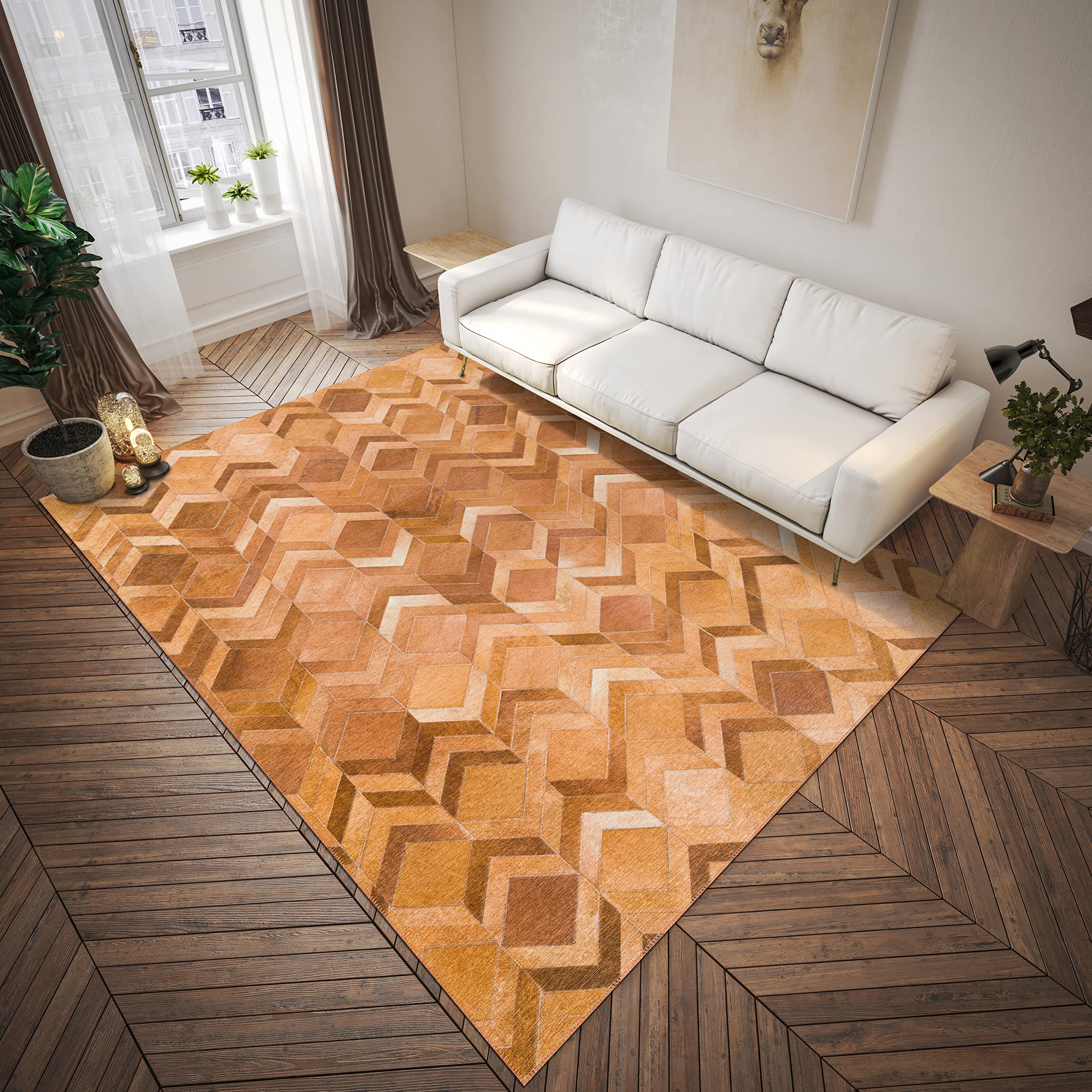 Addison Rugs Laredo Alr35 Brown Washable 5' X 7'6" Indoor Outdoor Area Rug, Easy Clean, Machine Washable, Non Shedding, Bedroom, Entry, Living Room, Dining Room, Kitchen, Patio Rug