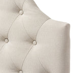 Baxton Studio Morris Modern and Contemporary Queen Size White Faux Leather Upholstered Button-Tufted Scalloped Headboard