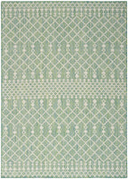 Nourison Positano Indoor/Outdoor Blue Green 7' X 10' Area Rug, Easy Cleaning, Non Shedding, Bed Room, Living Room, Dining Room, Deck, Backyard, Patio (7X10)