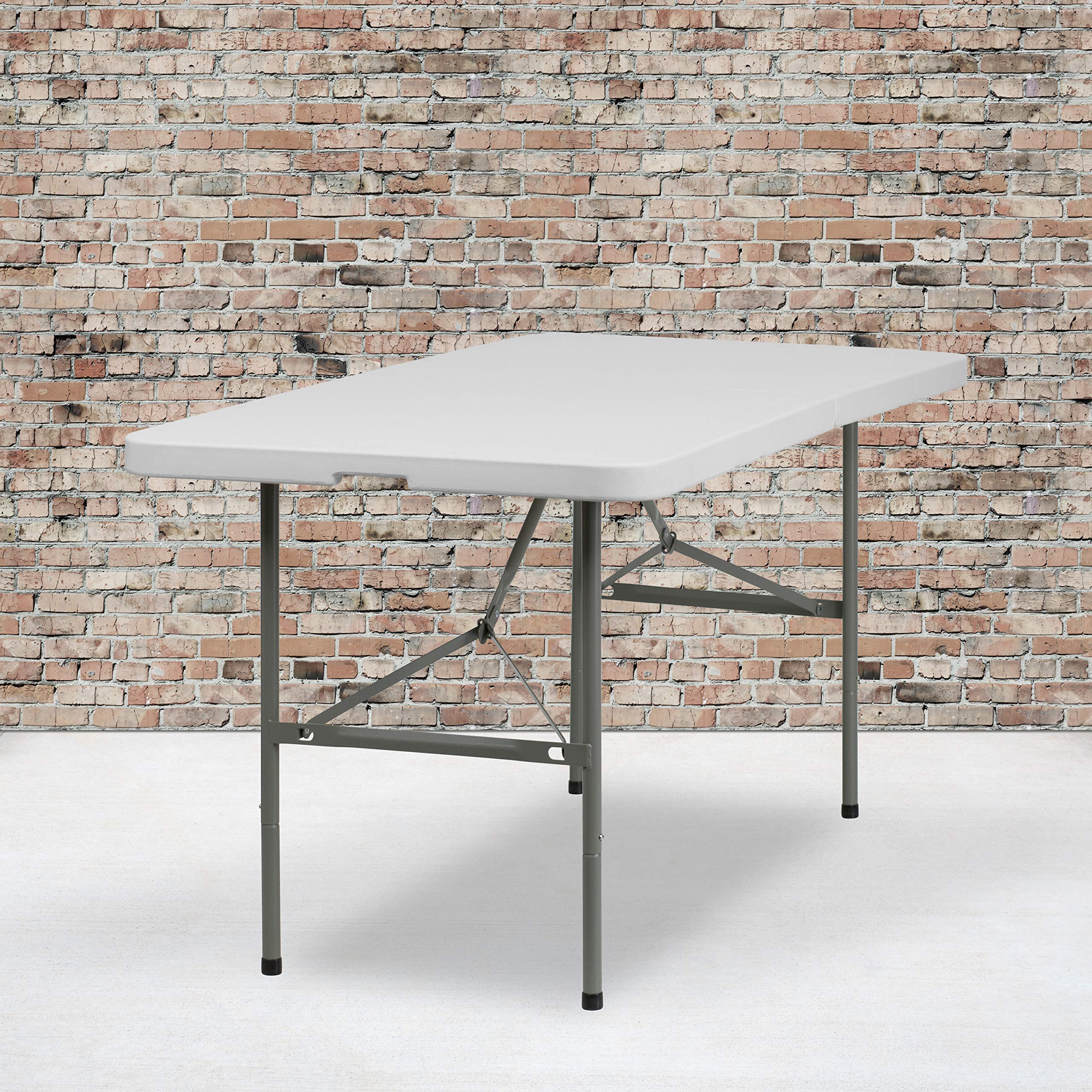 Flash Furniture Elon 5-Foot Bi-Fold Granite White Plastic Folding Table