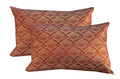 Pink Parrot Jacquard Silk 12X18 Inch Throw Pillow Covers/Cushion Covers  Set Of 2Code119