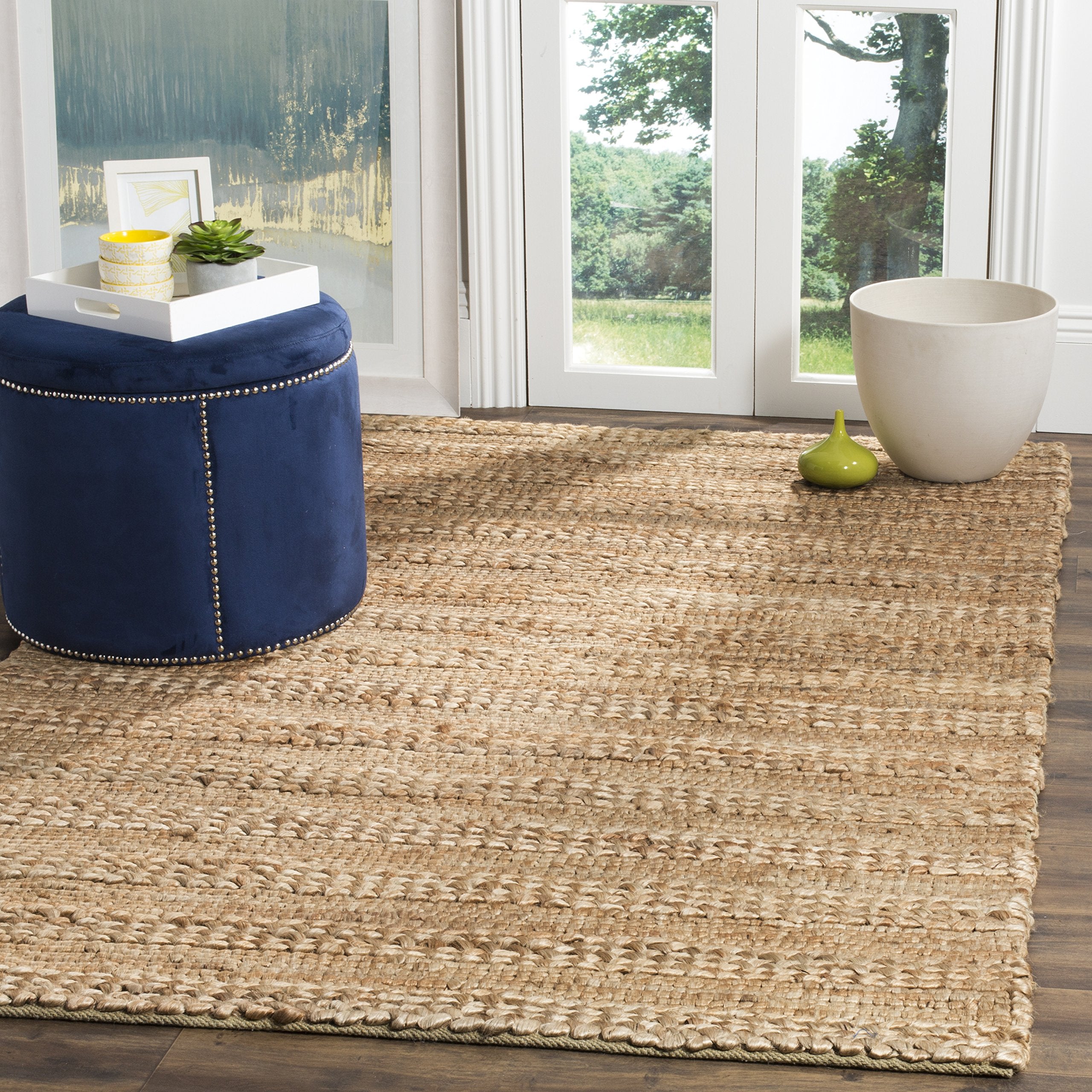 SAFAVIEH Natural Fiber Collection Area Rug - 10 x 14, Natural, Handmade Braided Woven Jute, Ideal for High Traffic Areas in Li