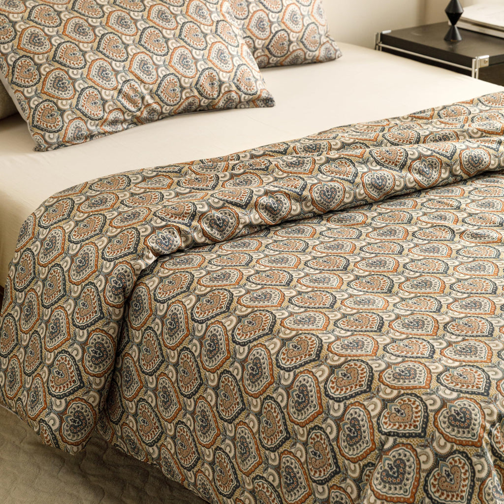 Heimenaogo Egyptian Cotton Duvet Cover California King Sateen Weave, Silky Soft Duvet Cover With Zipper Closure, Long Staple Cot