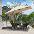 Purple Leaf 9 Feet Patio Umbrella Outdoor Cantilever Square Umbrella Aluminum Offset Umbrella With 360-Degree Rotation For Garden Deck Pool Patio, Beige