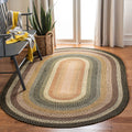 SAFAVIEH Braided Collection Area Rug - 3 x 5 Oval, Multi, Handmade Country Cottage Reversible, Ideal for High Traffic Areas in