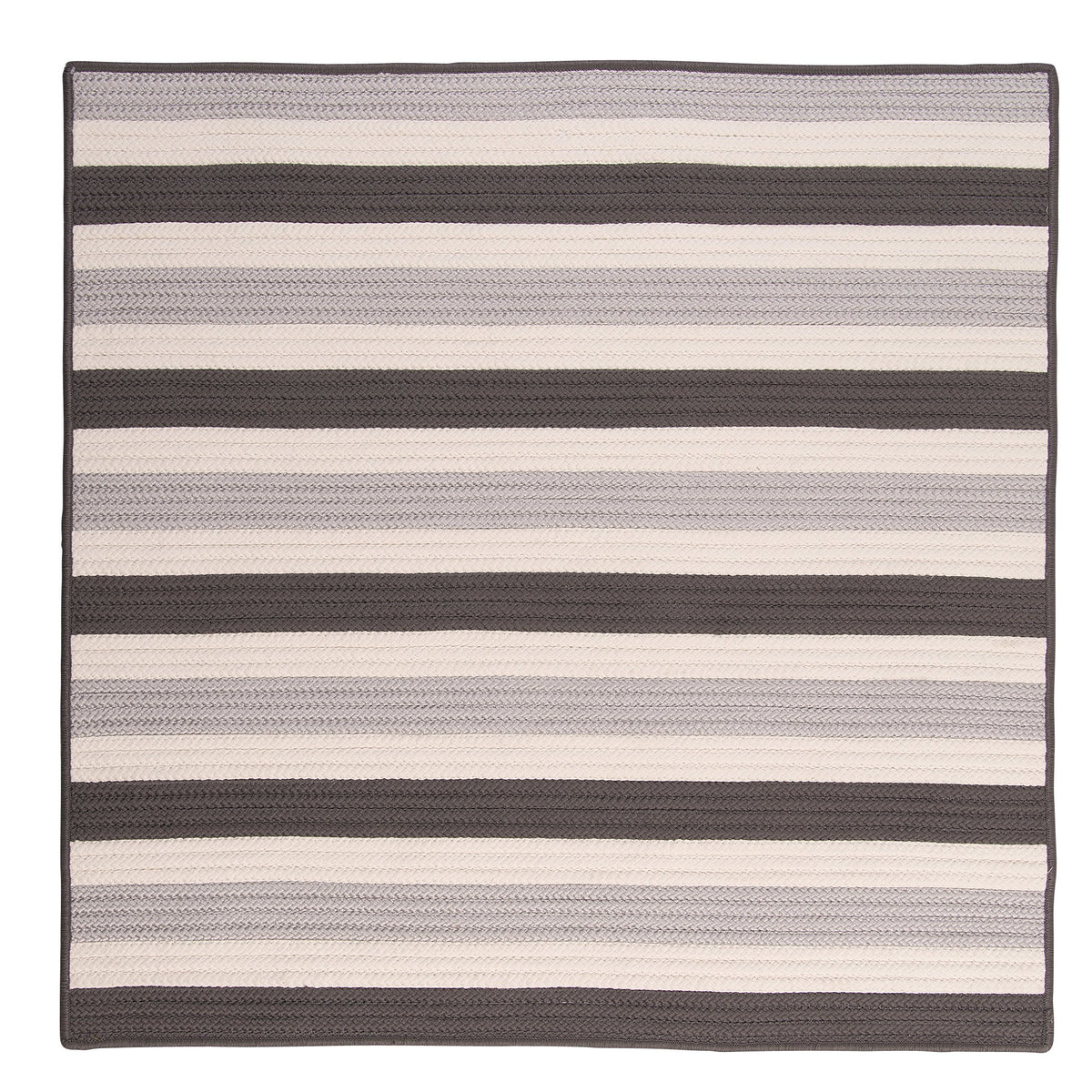 Stripe It Square Rug, 10-Feet, Silver