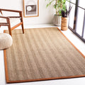Safavieh Natural Fiber Collection Accent Rug - 3 x 5, Natural & Brown, Border Herringbone Seagrass Design, Easy Care, Ideal fo