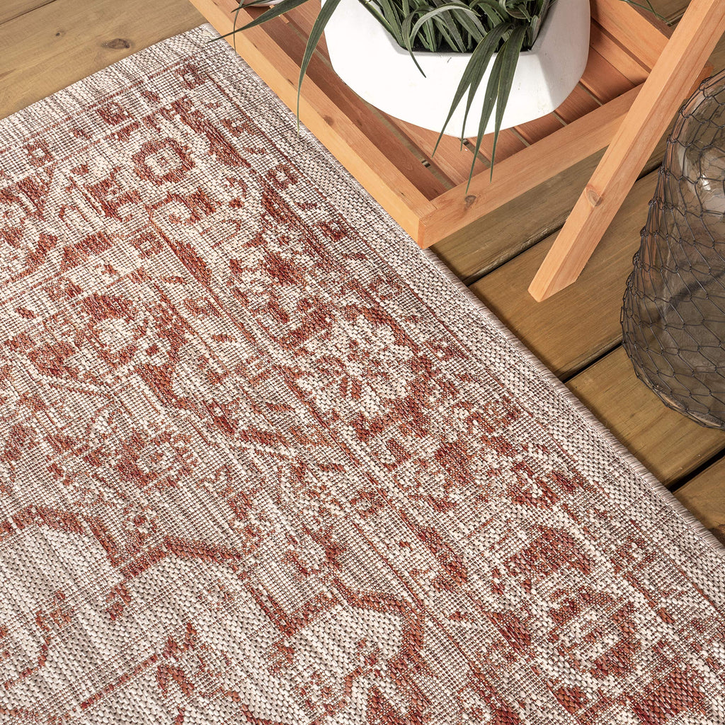Jonathan Y Smb102A-210 Rozetta Boho Medallion Textured Weave Indoor Outdoor Area Rug Coastal Runner Rug For Kitchen Living Room