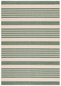 SAFAVIEH Courtyard Collection 2 x 37 Beige/Dark Green CY6062 Nautical Coastal Stripe Indoor/ Outside Waterproof Easy cleansing