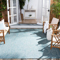 Safavieh Courtyard Collection 7'1' Square Aqua/Grey Cy8680 Indoor/ Outside Waterproof Easy Cleansingpatio Backyard Mudroom Area