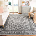 SAFAVIEH Adirondack Collection Area Rug - 10 x 14, Silver & Black, Oriental Medallion Design, Non-Shedding & Easy Care, Ideal 