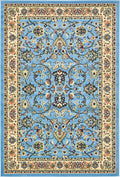 Unique Loom Sialk Hill Collection Area Rug - Washington (6 1 x 9 Rectangle Light Blue/Navy Blue)