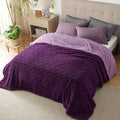 Bedsure Sherpa Throw Blanket For Couch Sofa - Fuzzy Soft Cozy Blanket For Bed, Fleece Thick Warm Blanket For Winter, Purple Fall