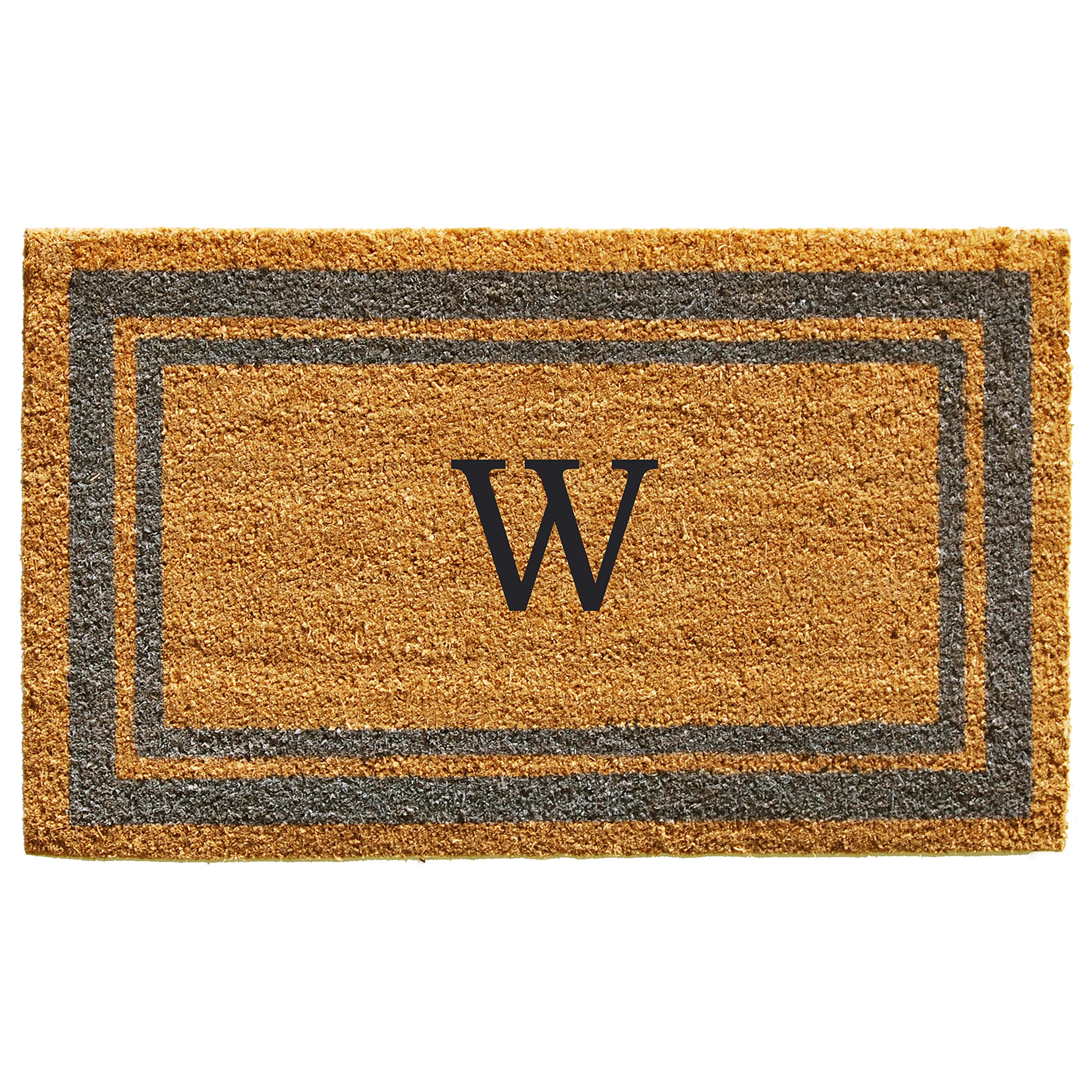 Calloway Mills 153022436W Periwinkle Border 24 x 36 Monogram Doormat, (Letter W)