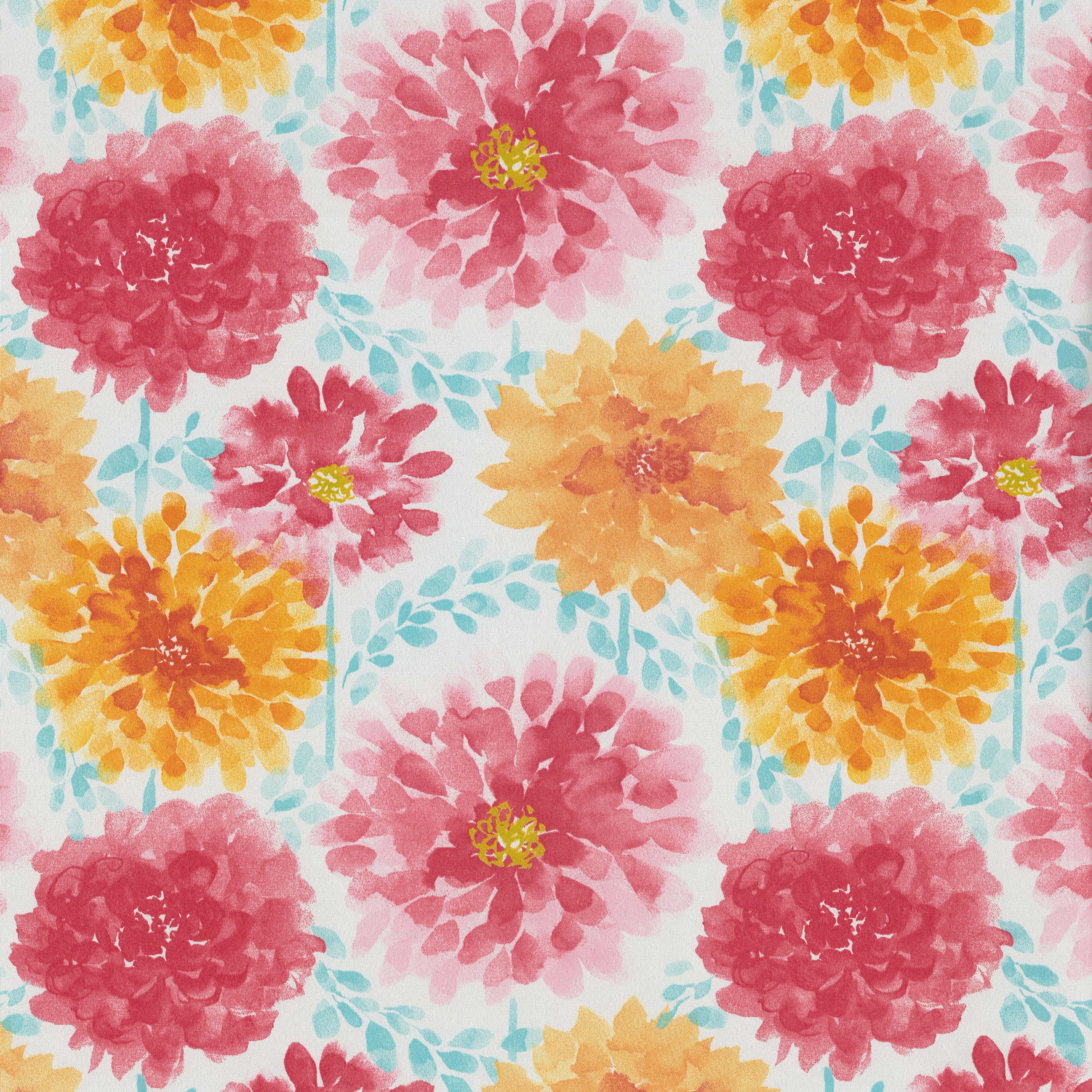 Pillow Perfect Bright Floral Throw Pillow, Floor - 25' X 25', Pink Gardenia Bloom