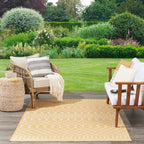 Nourison Positano Indoor/Outdoor Yellow 6' X 9' Area Rug, Easy Cleaning, Non Shedding, Bed Room, Living Room, Dining Room, Deck, Backyard, Patio (6X9)