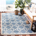 SAFAVIEH Courtyard Collection Accent Rug - 4 x 57, Blue & Beige, Non-Shedding & Easy Care, Indoor/Outdoor & Washable-Ideal for