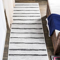 Jonathan Y Smb125D-28 Colonia Berber Stripe Indoor/Outdoor 2 Ft. X 8 Ft. Runner Rug, Contemporary, Bohemian, Minimalistic, Rusti