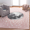 SAFAVIEH Carousel Kids Collection Area Rug - 8 x 10, Pink & Grey, Non-Shedding & Easy Care, Ideal for High Traffic Areas for B