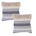 The Urban Port 18 x 18 Cotton Accent Throw Pillows, Geometric Lined Pattern, Set of 2, Multicolor, 2 Count