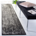 SAFAVIEH Evoke Collection 22 x 9 Black / Grey EVK256R Oriental Distressed Non-Shedding Living Room Entryway Foyer Hallway Bedr