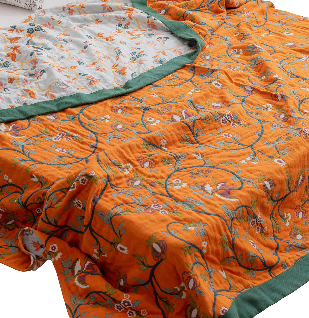 Scientific Sleep 100% Cotton Muslin Blanket Throw Cover For Bed Couch Sofa Cozy Soft Reversible Bedding Blanket Bedspread Coverl