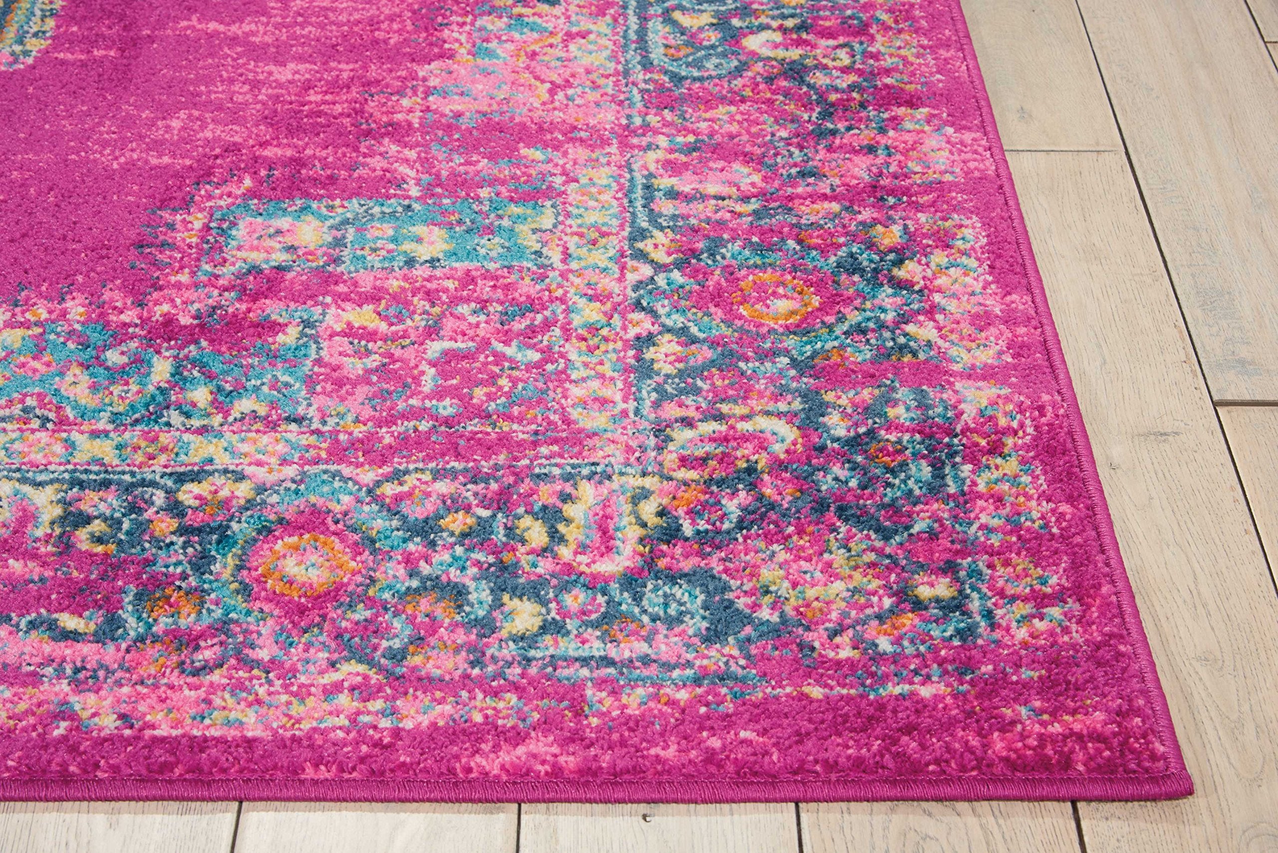 Nourison Passion Fuchsia 6'7'' X 9'6'' Area -Rug, Boho, Traditional, Easy -Cleaning, Non Shedding, Bed Room, Living Room, Hallwa
