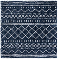 SAFAVIEH Arizona Shag Collection Area Rug - 32 Square, Slate Blue & Ivory, Moroccan Design, 1.6-inch Thick, Non-Shedding, Ideal