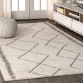 JONATHAN Y MOH203B-4 Zaina Moroccan Beni Souk Indoor Farmhouse Area-Rug Bohemian Minimalistic Geometric Easy-Cleaning Bedroom Ki