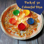 Indian Karigar Multicolour Handmade Clay Diyas/Lamps, Set Of 100 Lights Decoration