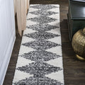 JONATHAN Y MOH408A-28 Elm Diamond Stripe Geometric Shag Indoor Area-Rug Bohemian Contemporary Glam Easy-Cleaning Bedroom Kitchen