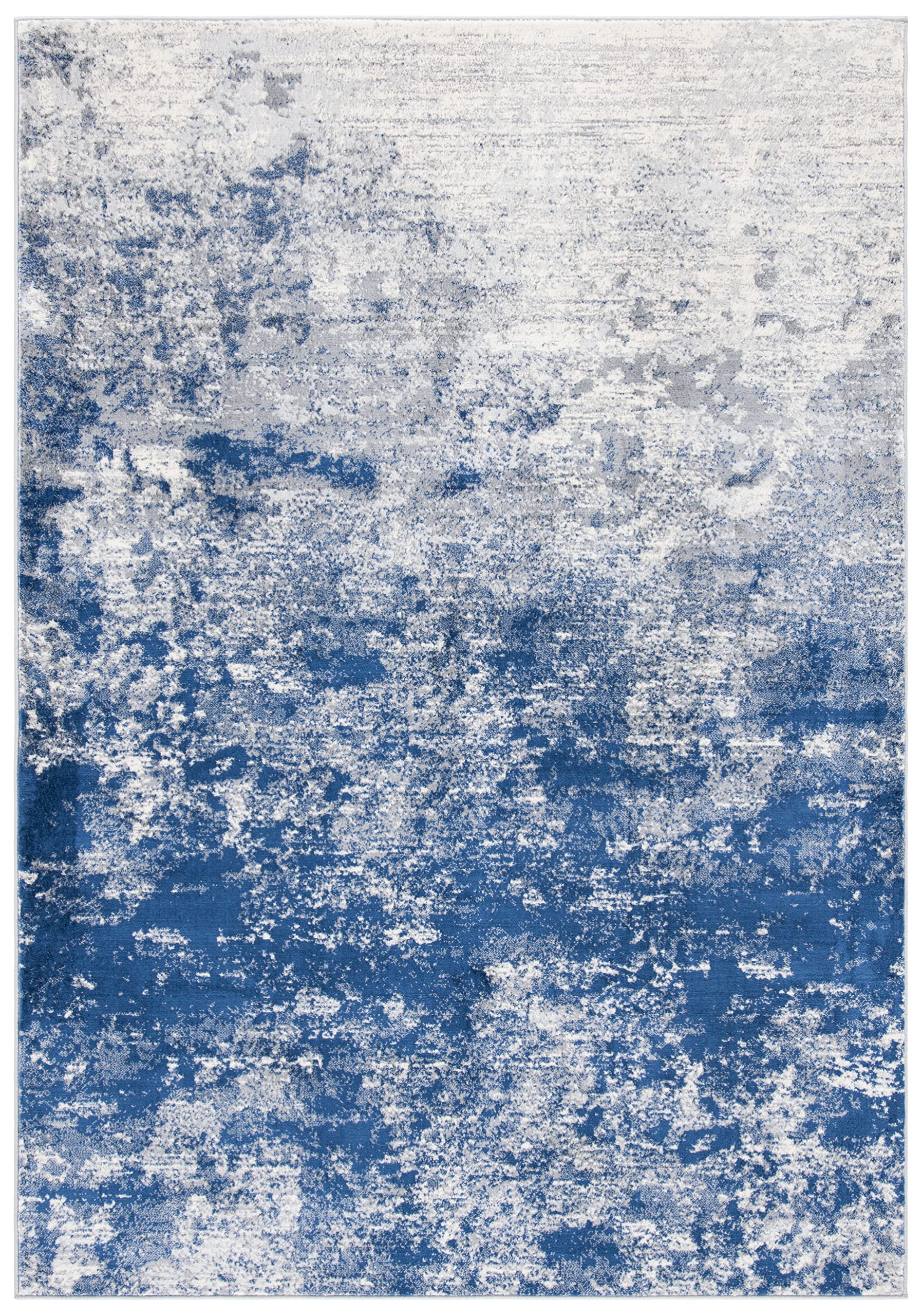 SAFAVIEH Brentwood Collection Accent Rug - 2 x 4, Grey & Navy, Modern Abstract Design, Non-Shedding & Easy Care, Ideal for Hig