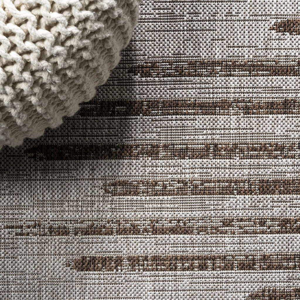 Jonathan Y Smb124A-28 Zolak Berber Stripe Geometric Indoor Outdoor Area-Rug Bohemian Contemporary Easy-Cleaning Bedroom Kitchen Backyard Patio Non Shedding, 2 X 8, Beige/Brown