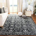 SAFAVIEH Evoke Collection Area Rug - 9 x 12, Charcoal & Ivory, Shabby Chic Distressed Design, Non-Shedding & Easy Care, Ideal 