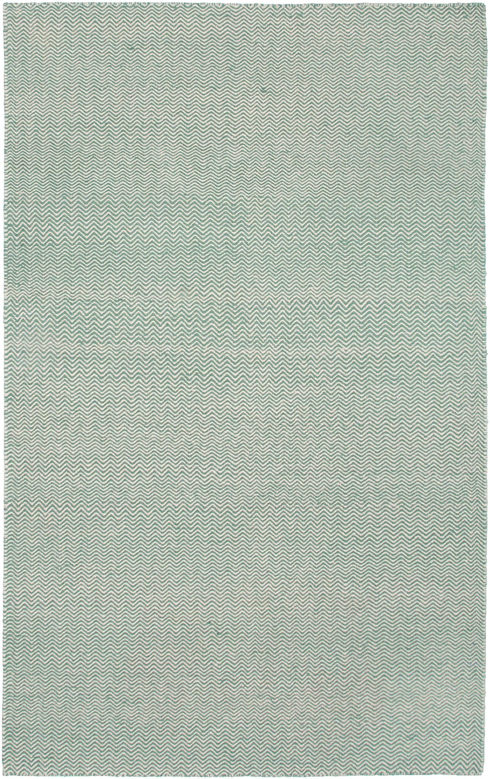 Rizzy Home | Tw2927 | Twist Collection | Wool Area Rug | 2'6" X 8' | Green/Off White Chevron